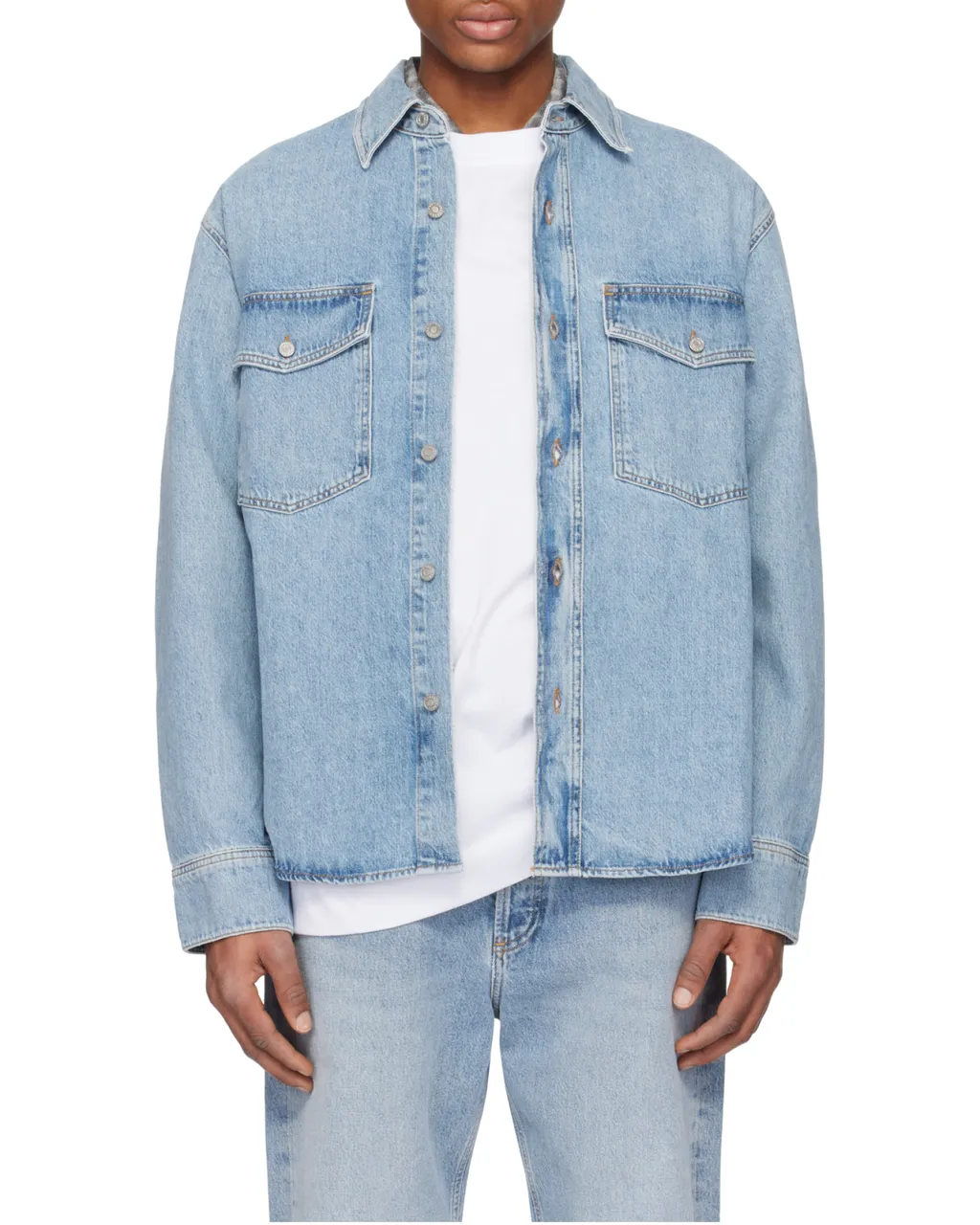 Long-Sleeved Denim Shirt