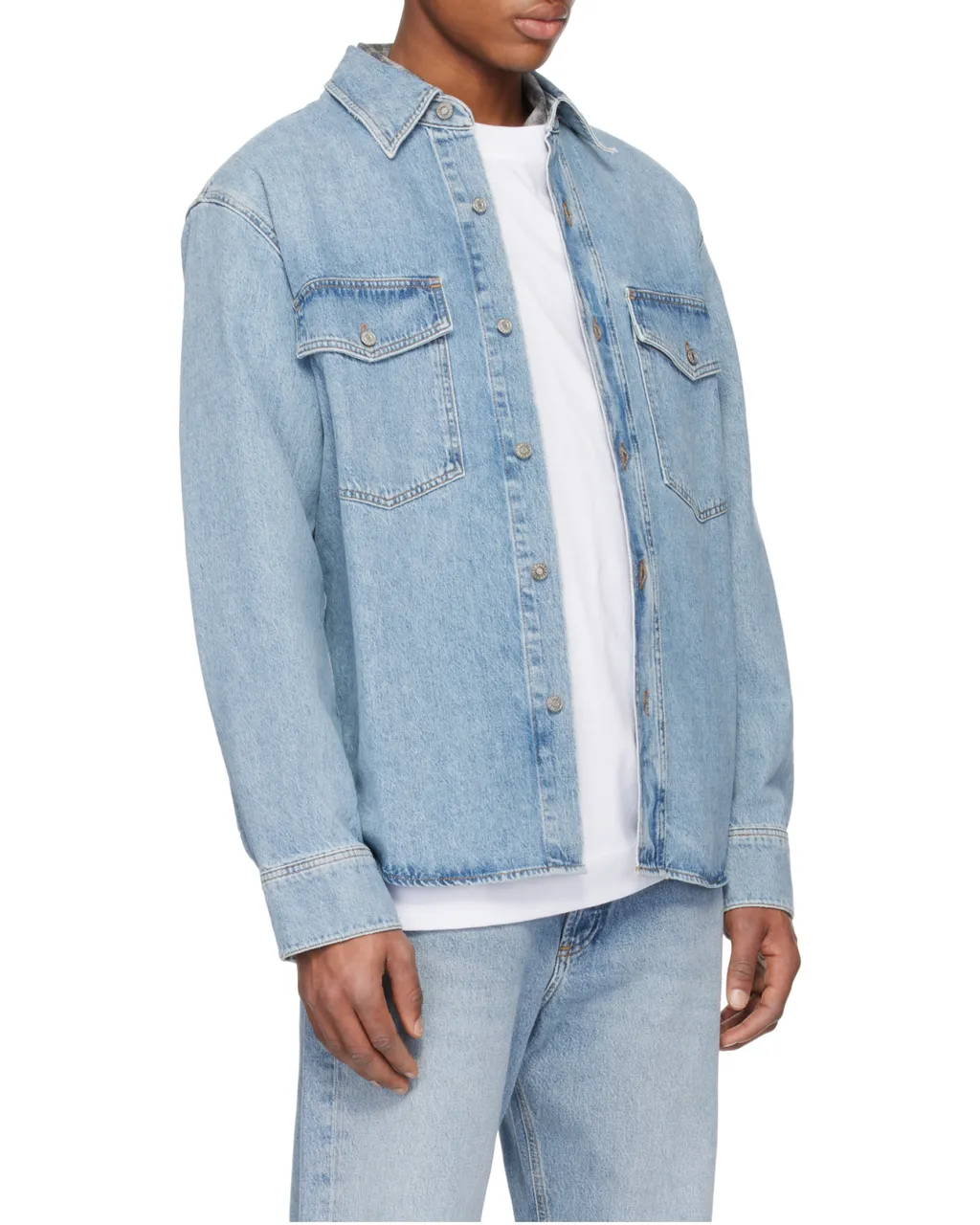 Long-Sleeved Denim Shirt