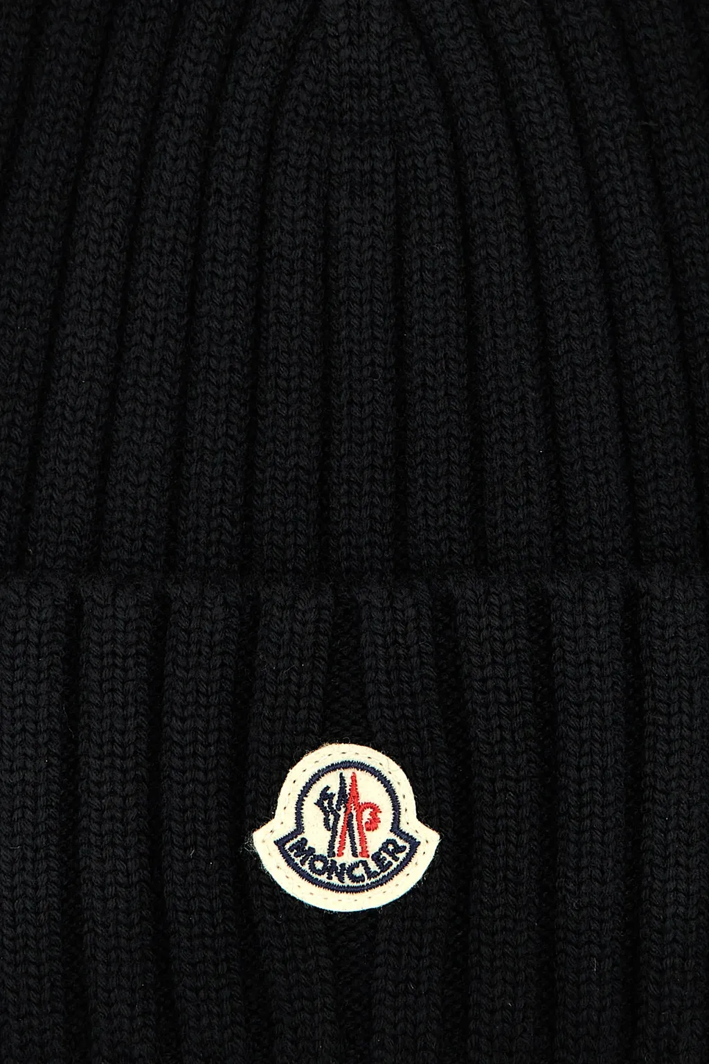 Moncler Logo Patch Ribbed Beanie