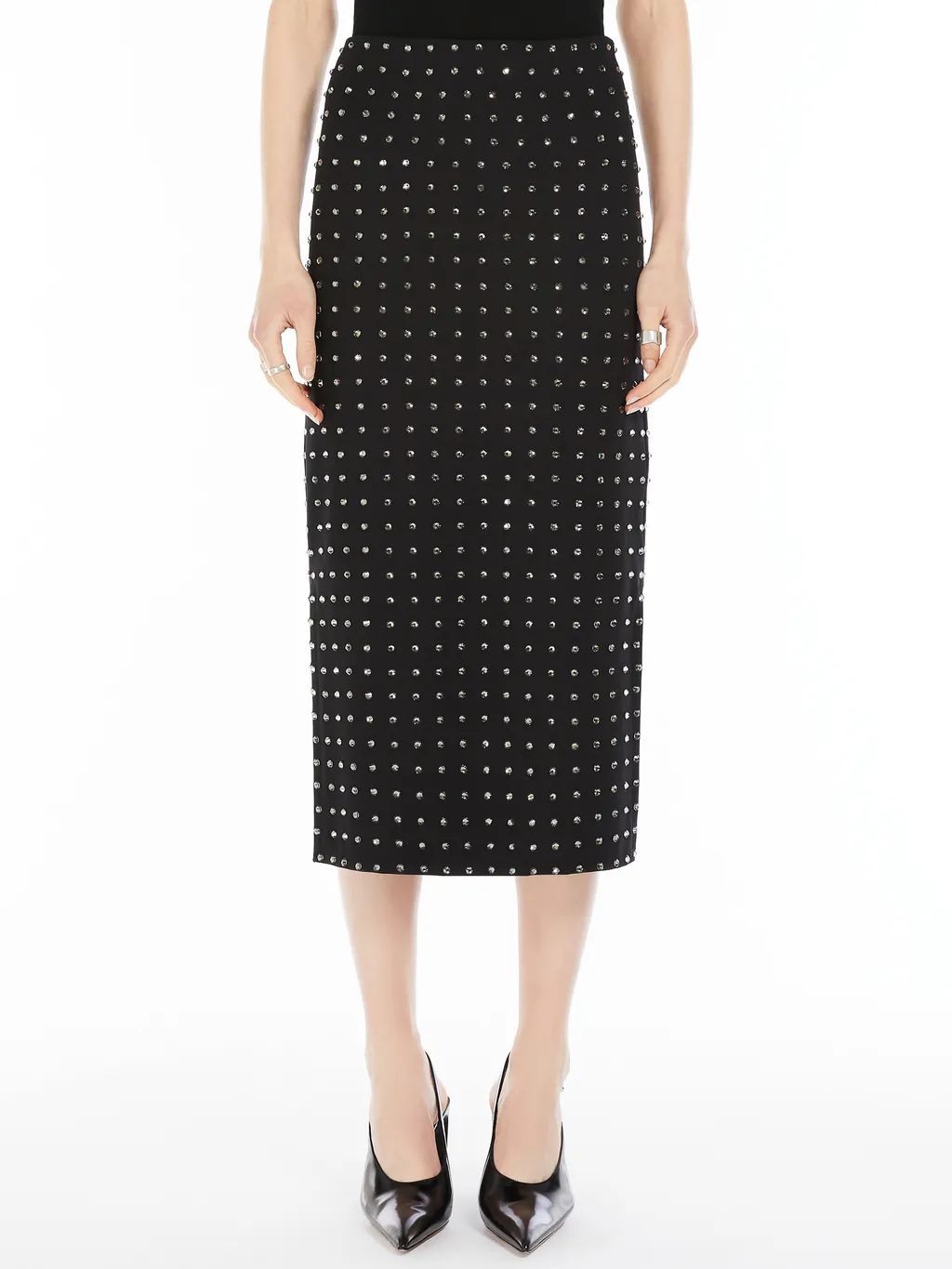 Sportmax Nome All-Over Embellished Midi Skirt