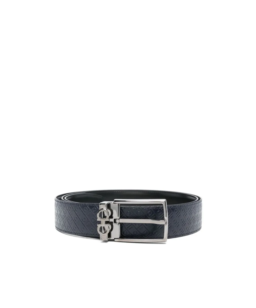Ferragamo Logo Plaque Reversible Buckled Belt