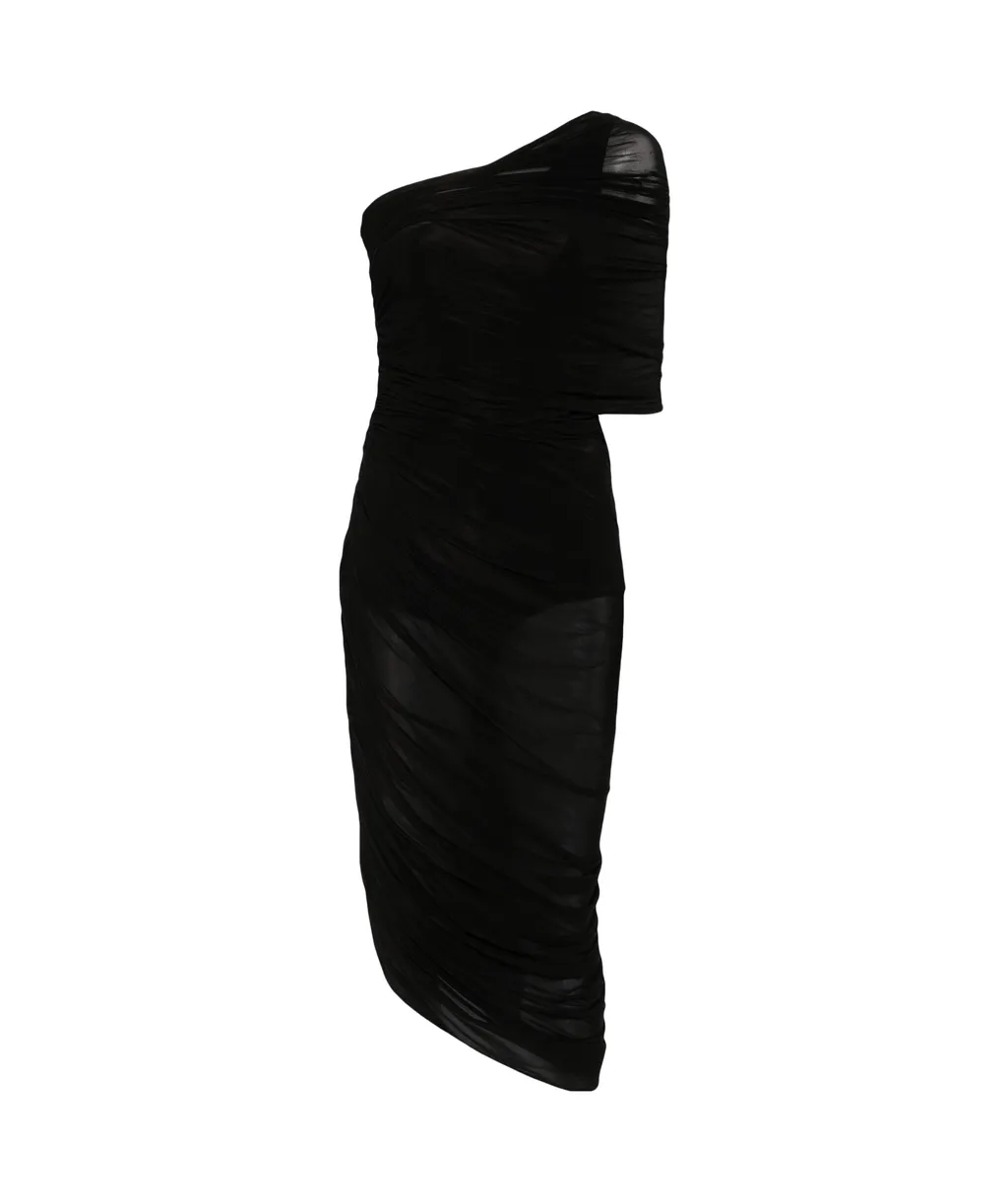 Magda Butrym One Shoulder Draped Midi Dress