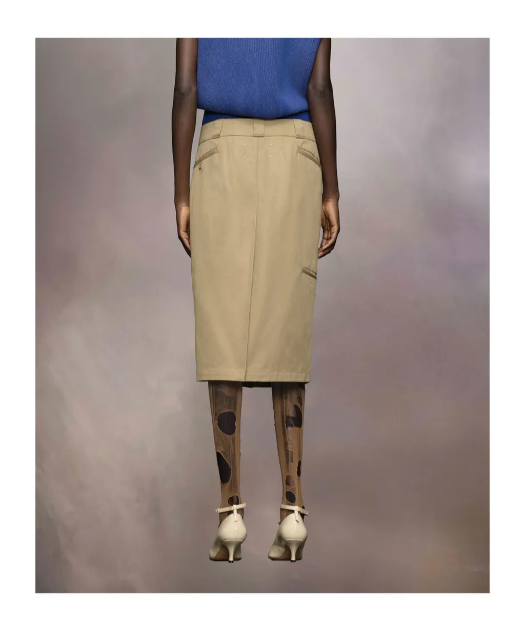 Maison Margiela Skater Chino Midi Skirt