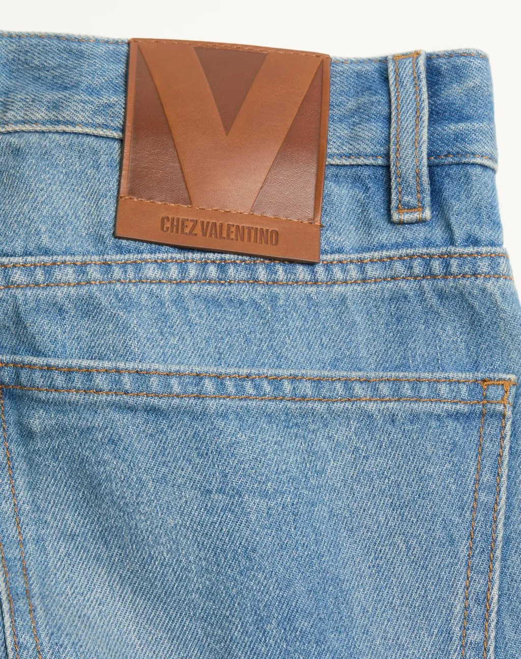 Valentino Logo Patch Straight Leg Jeans
