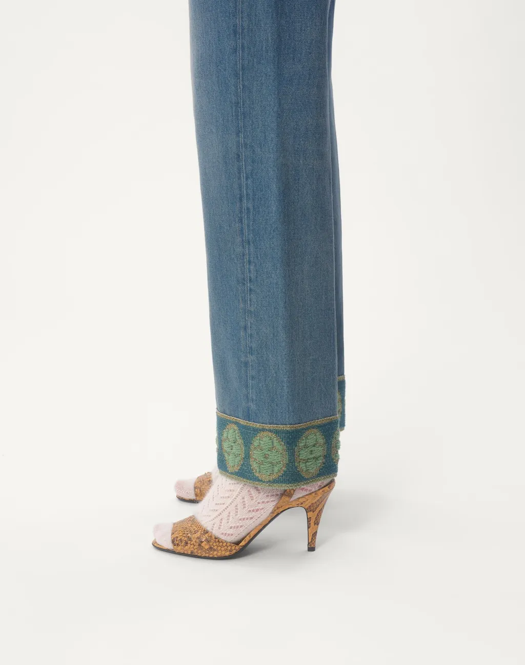 Valentino Logo Patch Straight Leg Jeans