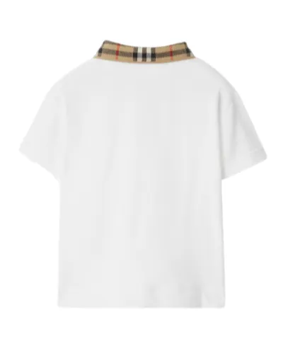 Check Collar Cotton Polo Shirt