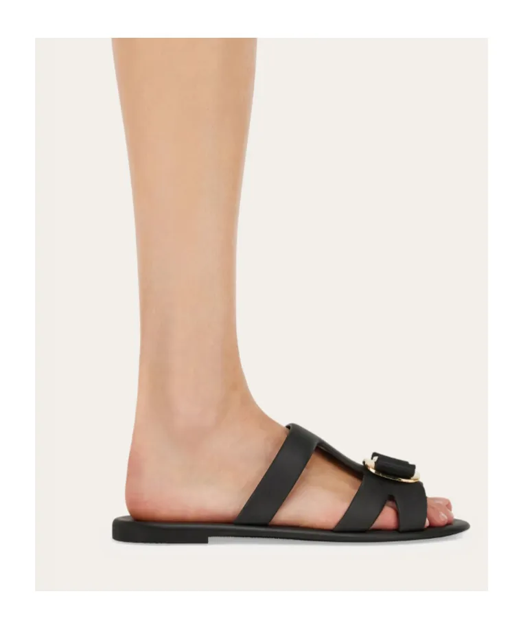 Ferragamo New Vara Plate Strappy Slides