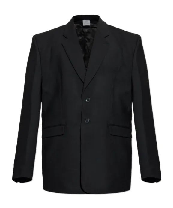 Vetements Collared Button-Up Blazer