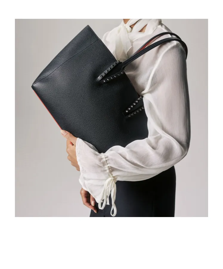 Christian Louboutin Cabata Stud Detailed Small Tote Bag