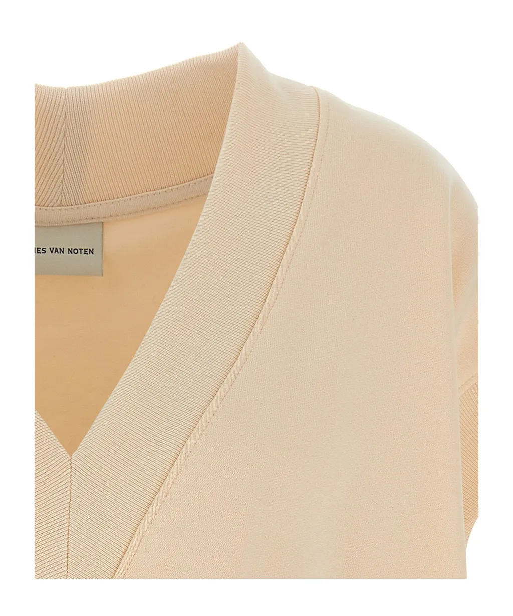 Dries Van Noten Hann V-Neck Short-Sleeved Sweatshirt