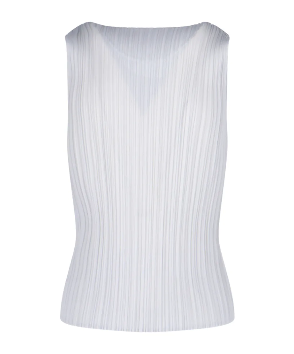 Pleats Please Issey Miyake Crewneck Sleeveless Top