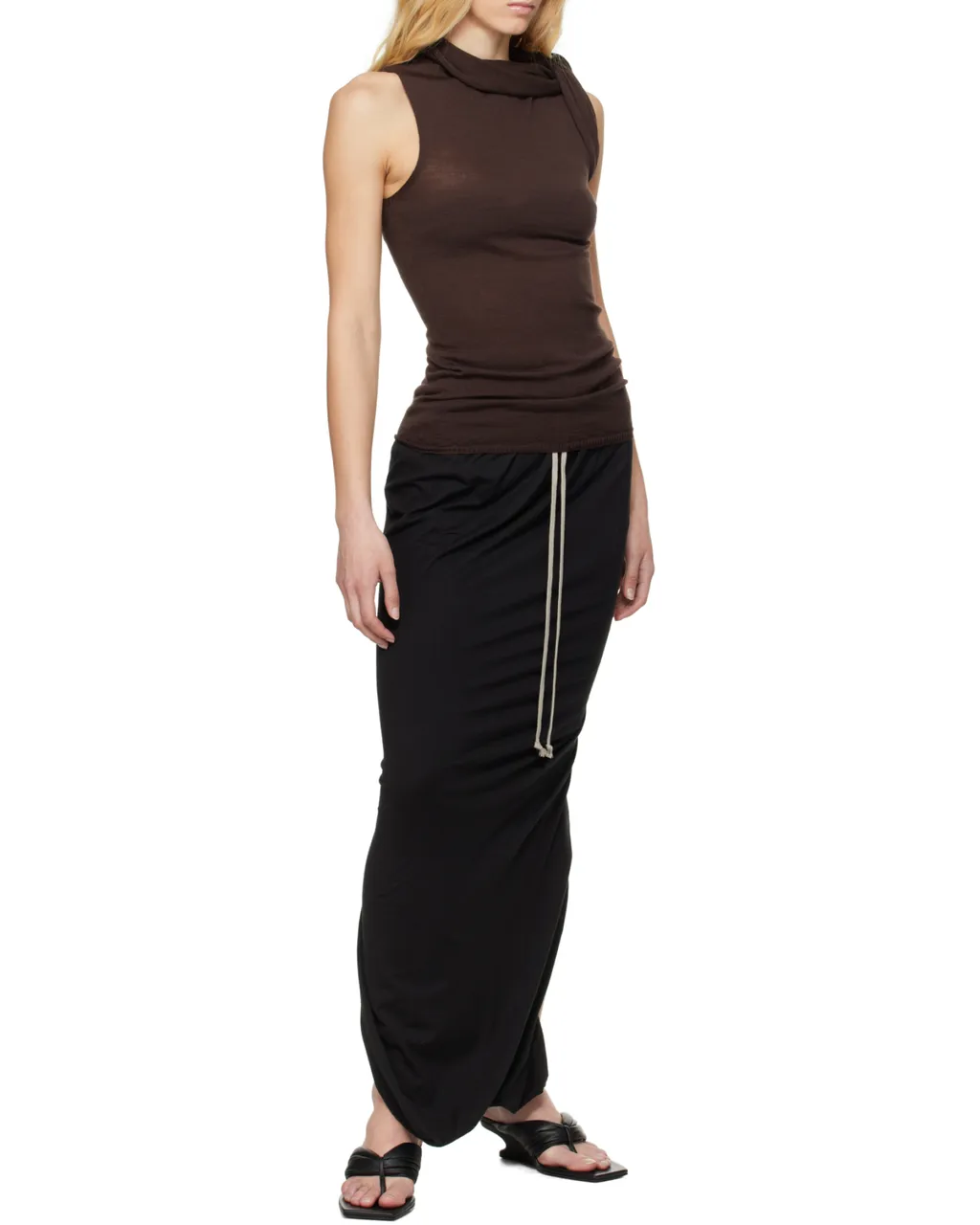 Rick Owens Drkshdw Pillar Drawstring Maxi Skirt