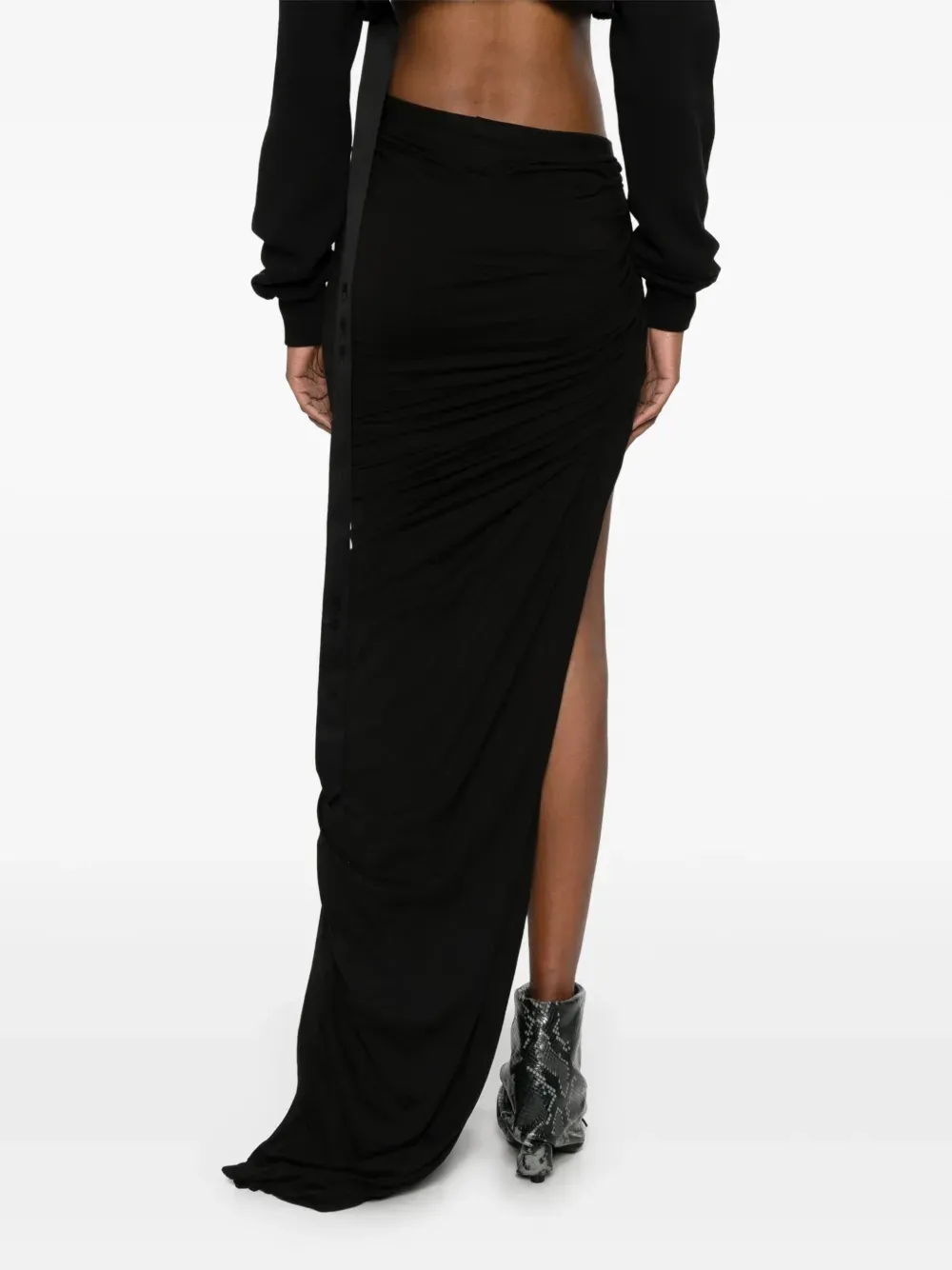 Rick Owens Drkshdw Soft Edfu Ruched Maxi Skirt