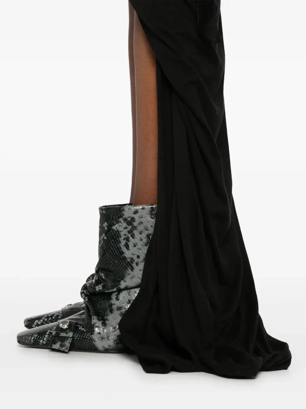 Rick Owens Drkshdw Soft Edfu Ruched Maxi Skirt