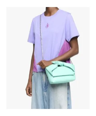 Jw Anderson Anchor Embroidery Panelled Cropped T-Shirt