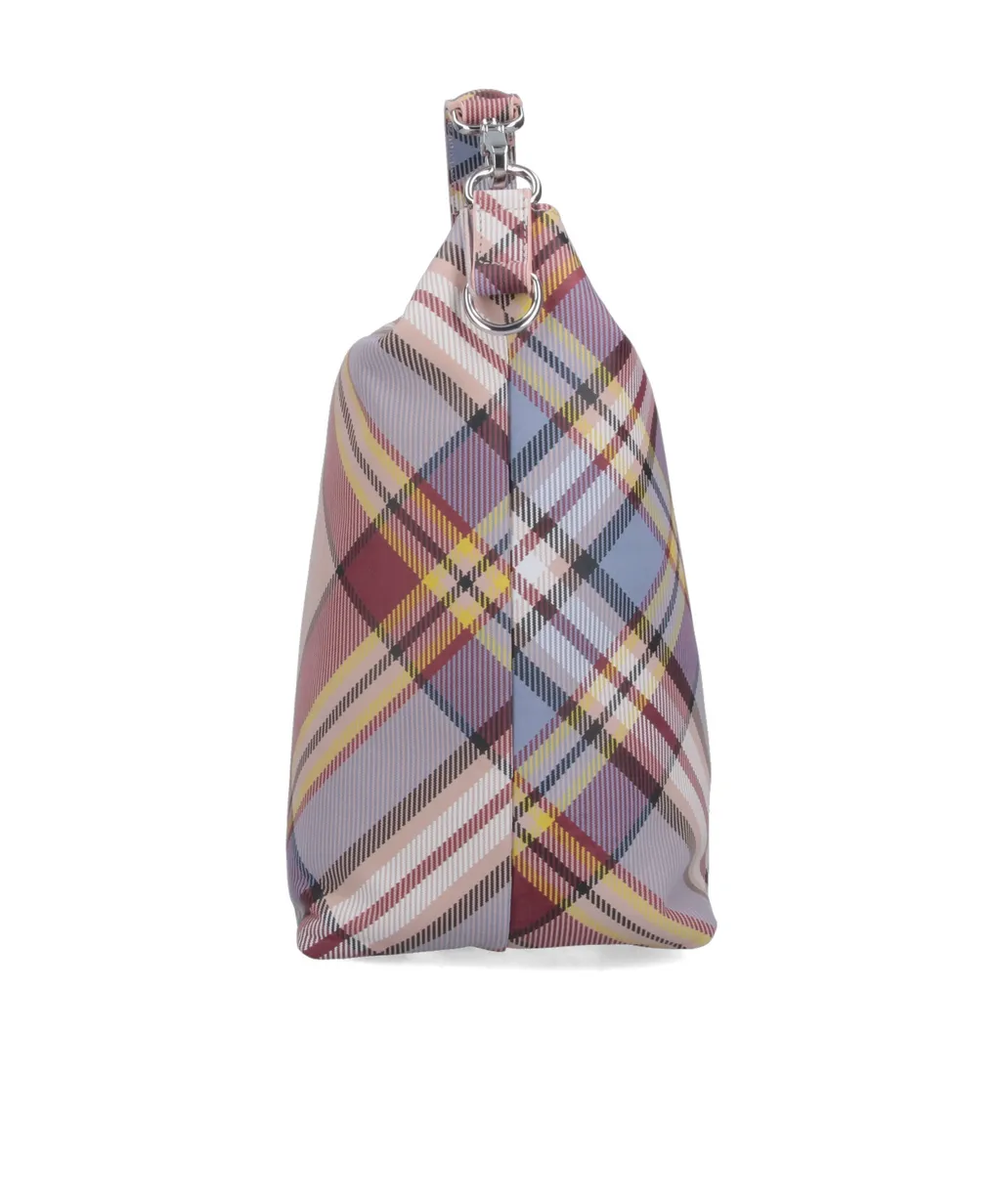 Vivienne Westwood Logo Plaque Checked Bucket Bag
