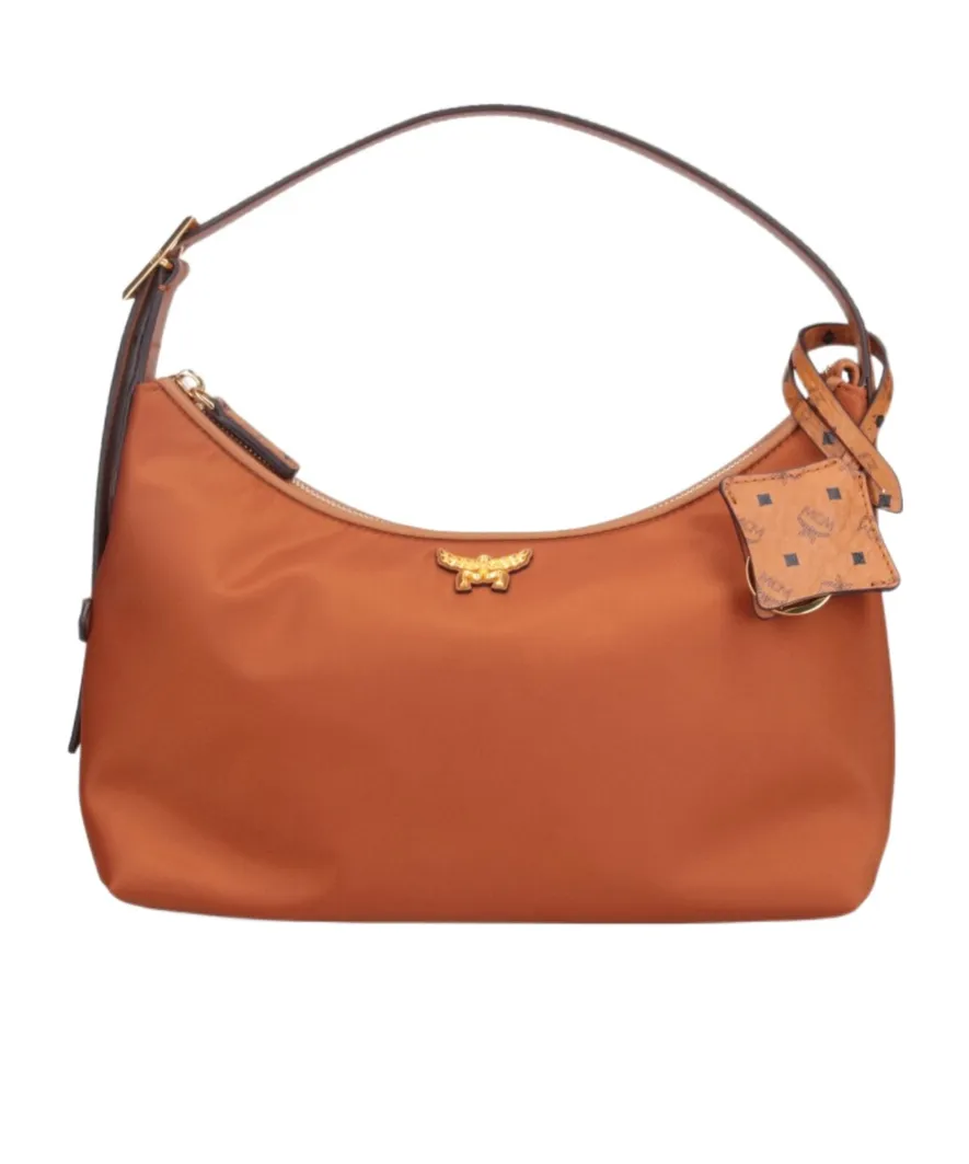 Mcm Aren Logo Plaque Shoulder Bag