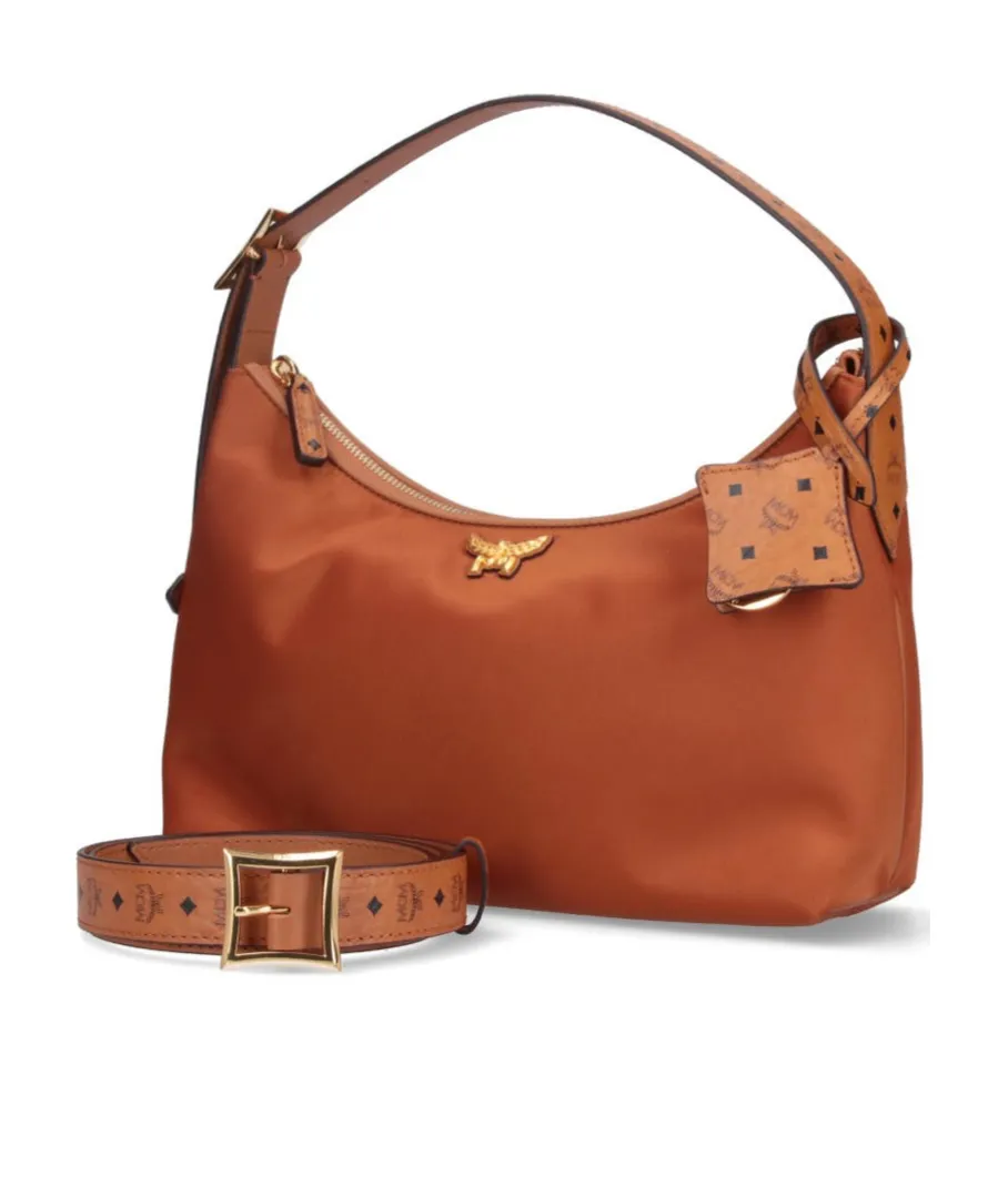 Mcm Aren Logo Plaque Shoulder Bag