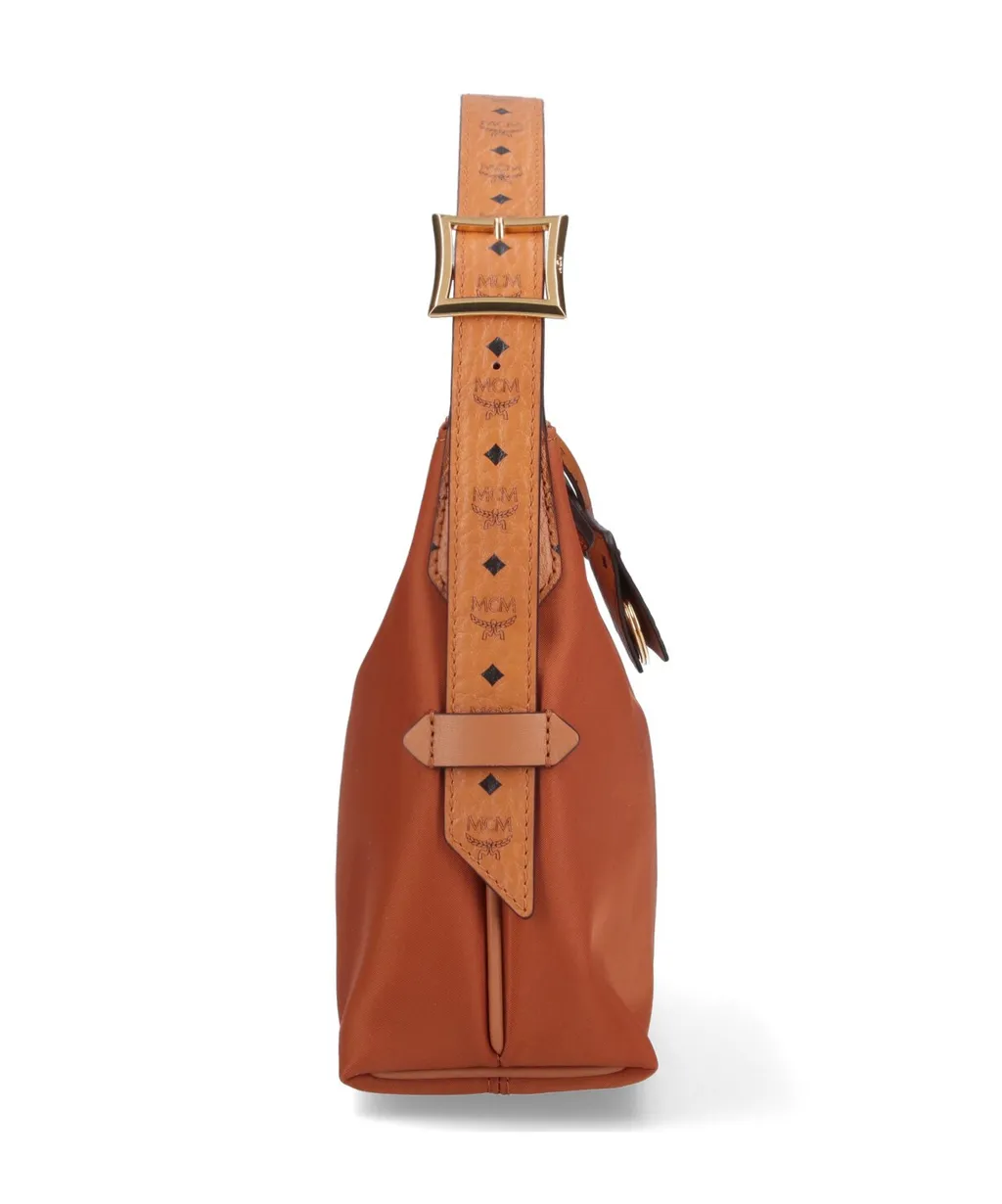 Mcm Aren Logo Plaque Shoulder Bag