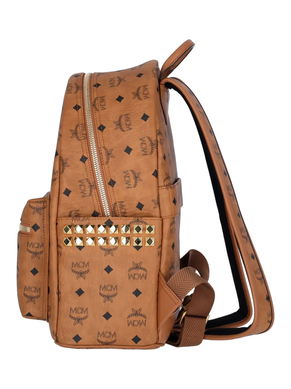 Mcm All-Over Logo-Printed Zipped Backpack