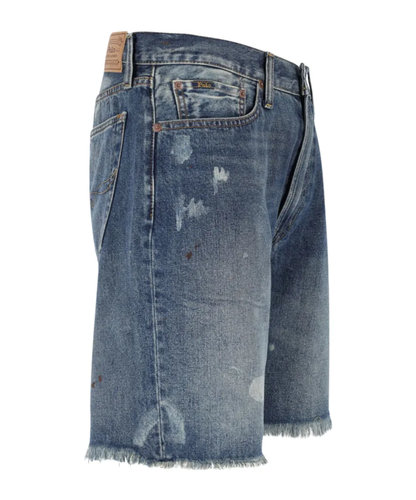 Polo Ralph Lauren Paint Splatter Detailed Denim Shorts