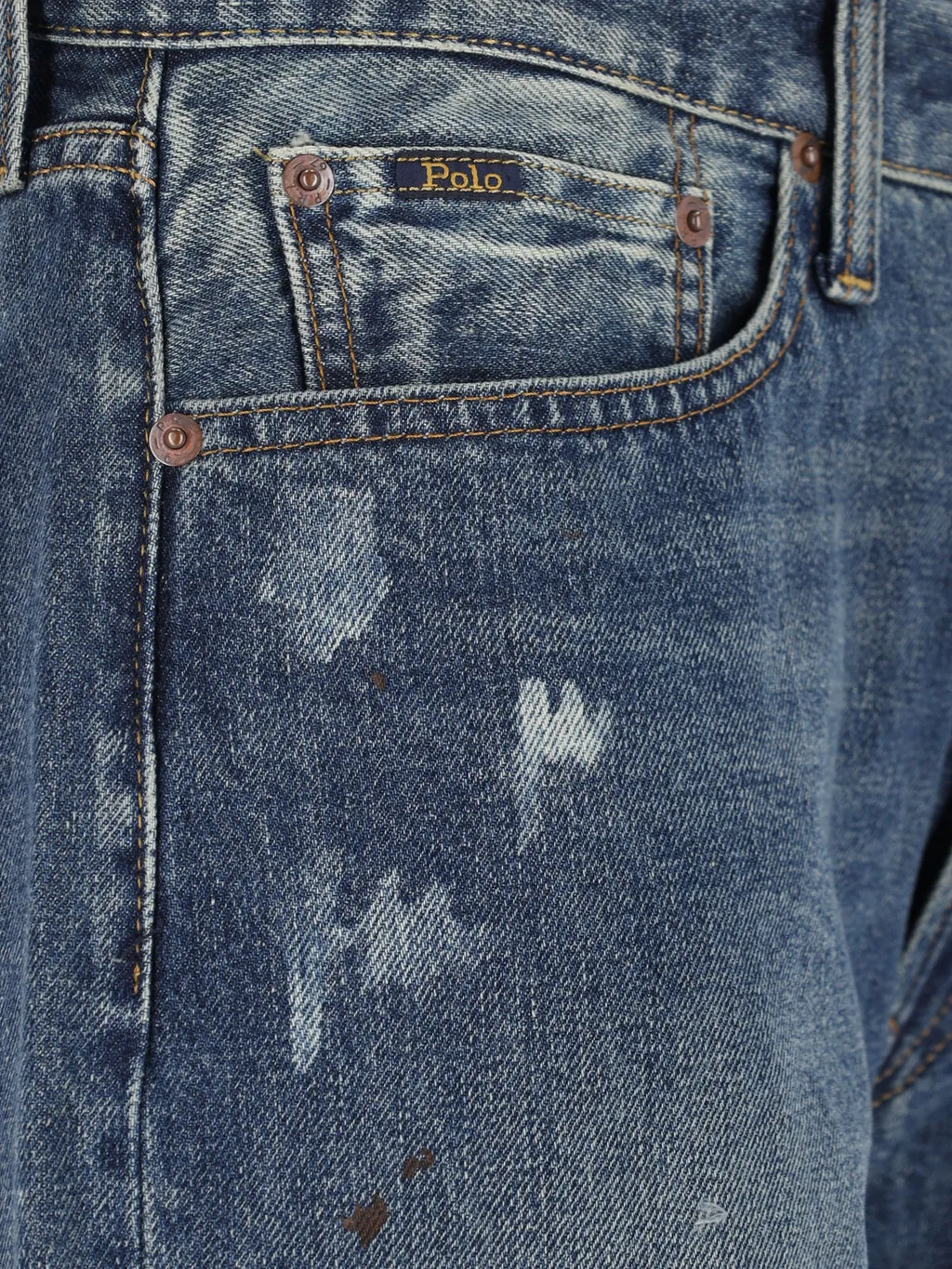 Polo Ralph Lauren Paint Splatter Detailed Denim Shorts