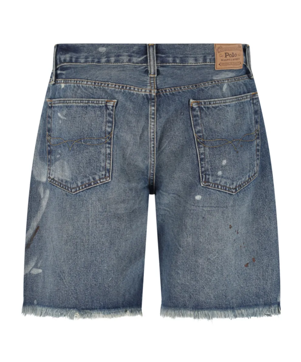 Polo Ralph Lauren Paint Splatter Detailed Denim Shorts