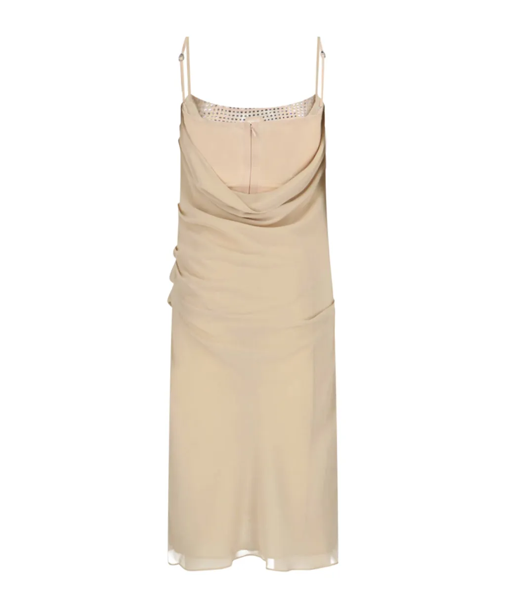 The Attico Gathered Detailed Draped Midi Dress