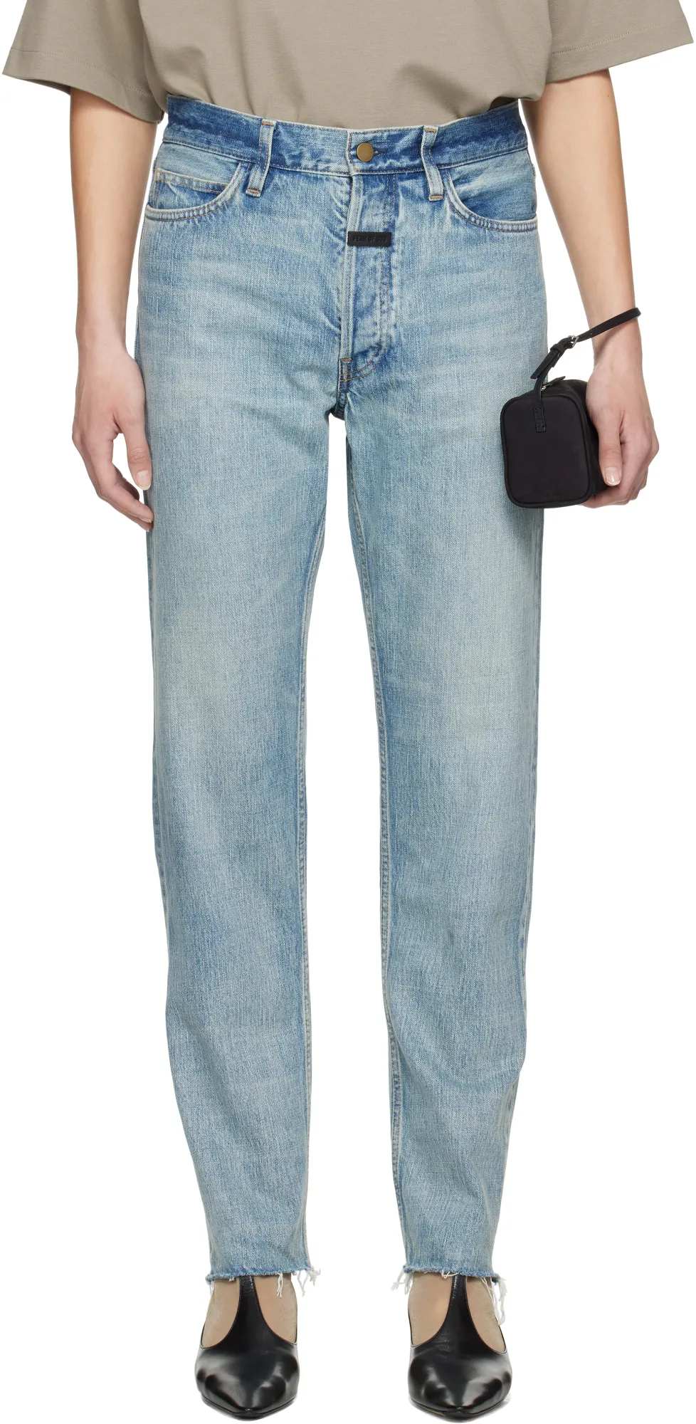 Fear Of God Sraight-Leg Frayed-Edge Jeans