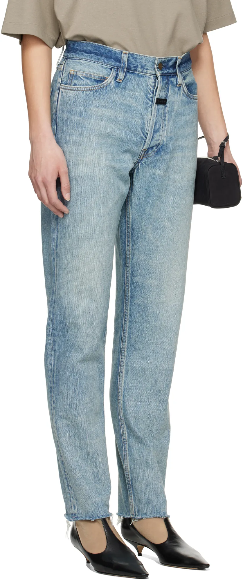 Fear Of God Sraight-Leg Frayed-Edge Jeans