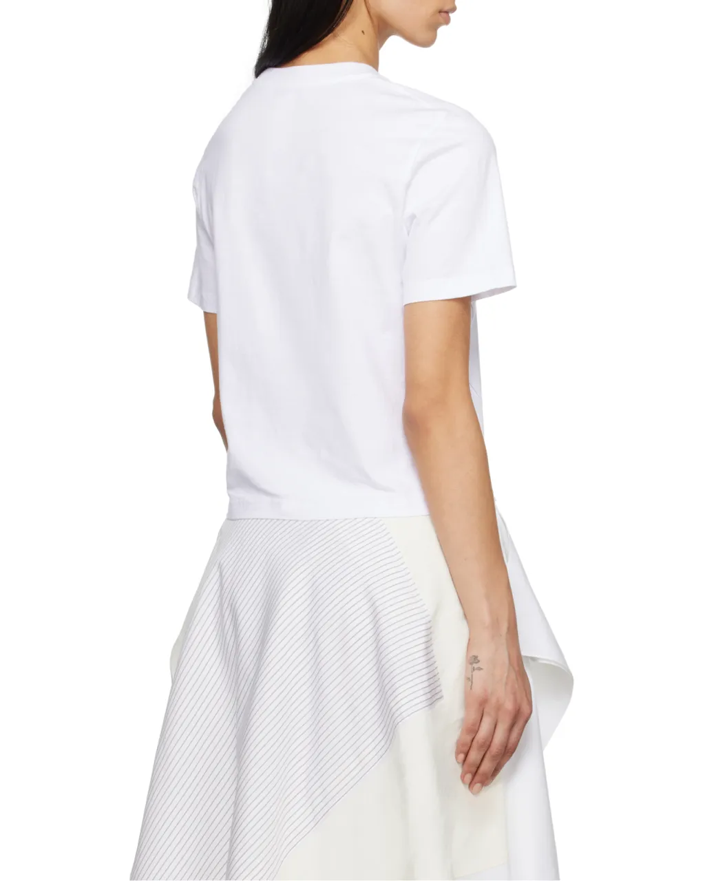 Jw Anderson Anchor Logo Cropped Panelled T-Shirt