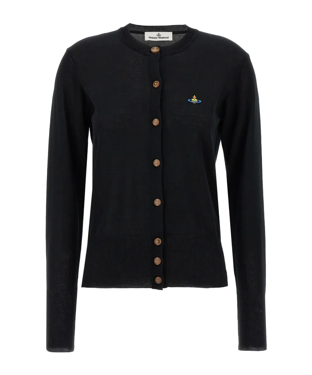 Vivienne Westwood Logo Embroidered Buttoned Cardigan