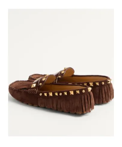 Valentino Garavani Rockstud Plaster Caster Square Toe Loafers