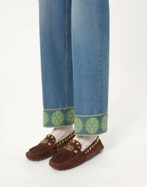 Valentino Garavani Rockstud Plaster Caster Square Toe Loafers
