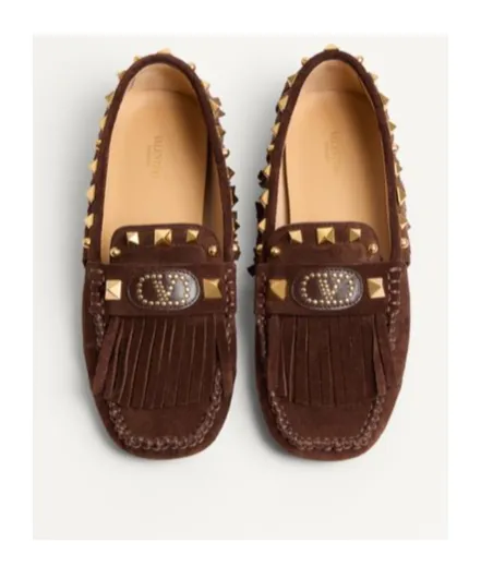 Valentino Garavani Rockstud Plaster Caster Square Toe Loafers