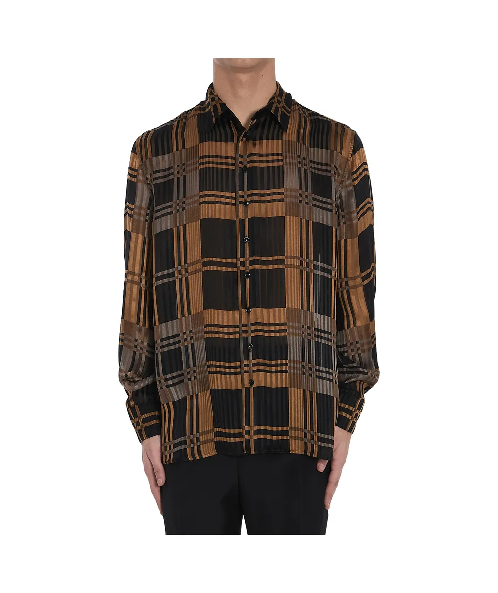 Saint Laurent All-Over Patterned Button-Up Shirt