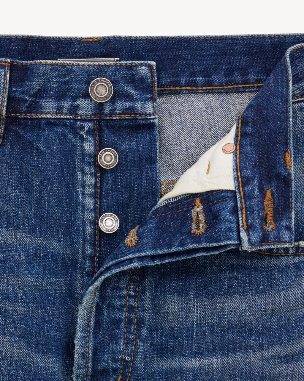 Saint Laurent High-Rise Straight Leg Jeans