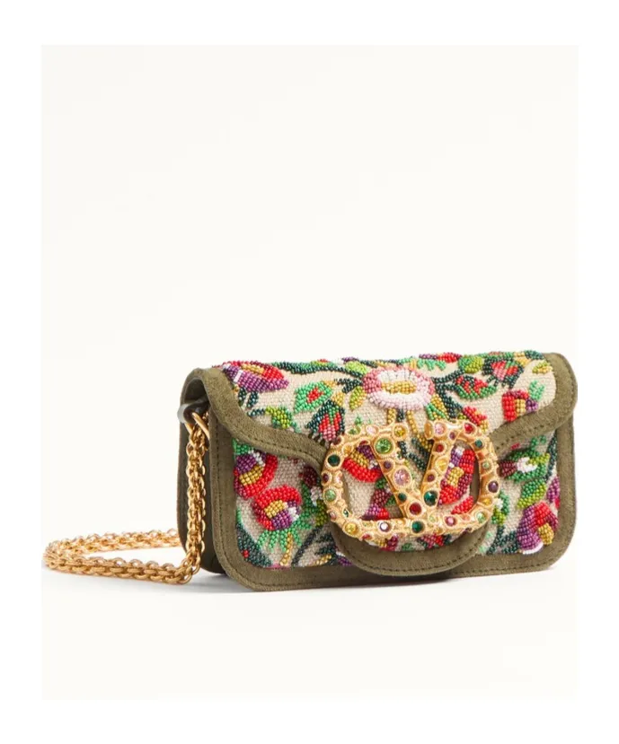 Valentino Locò Floral Motif Small Shoulder Bag