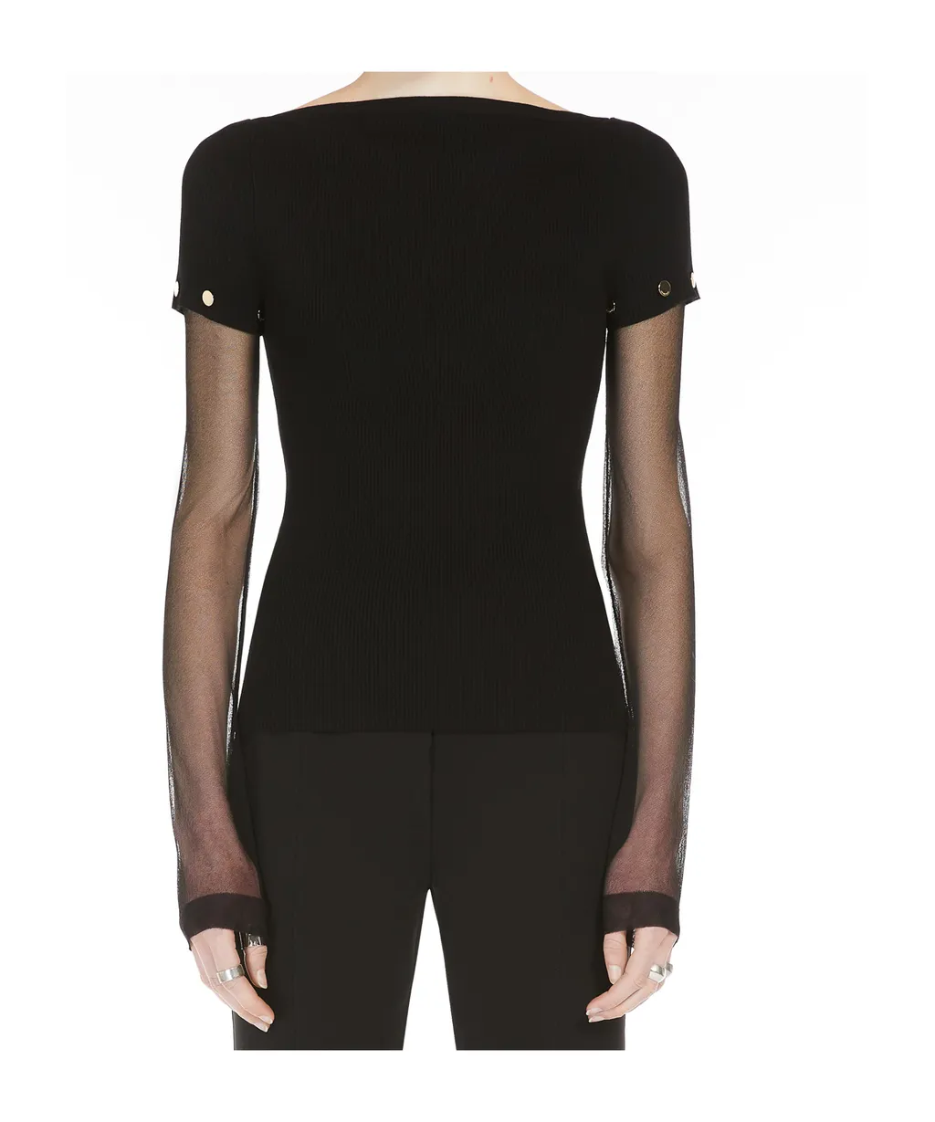 Fitted Jumper In Stretch Viscose