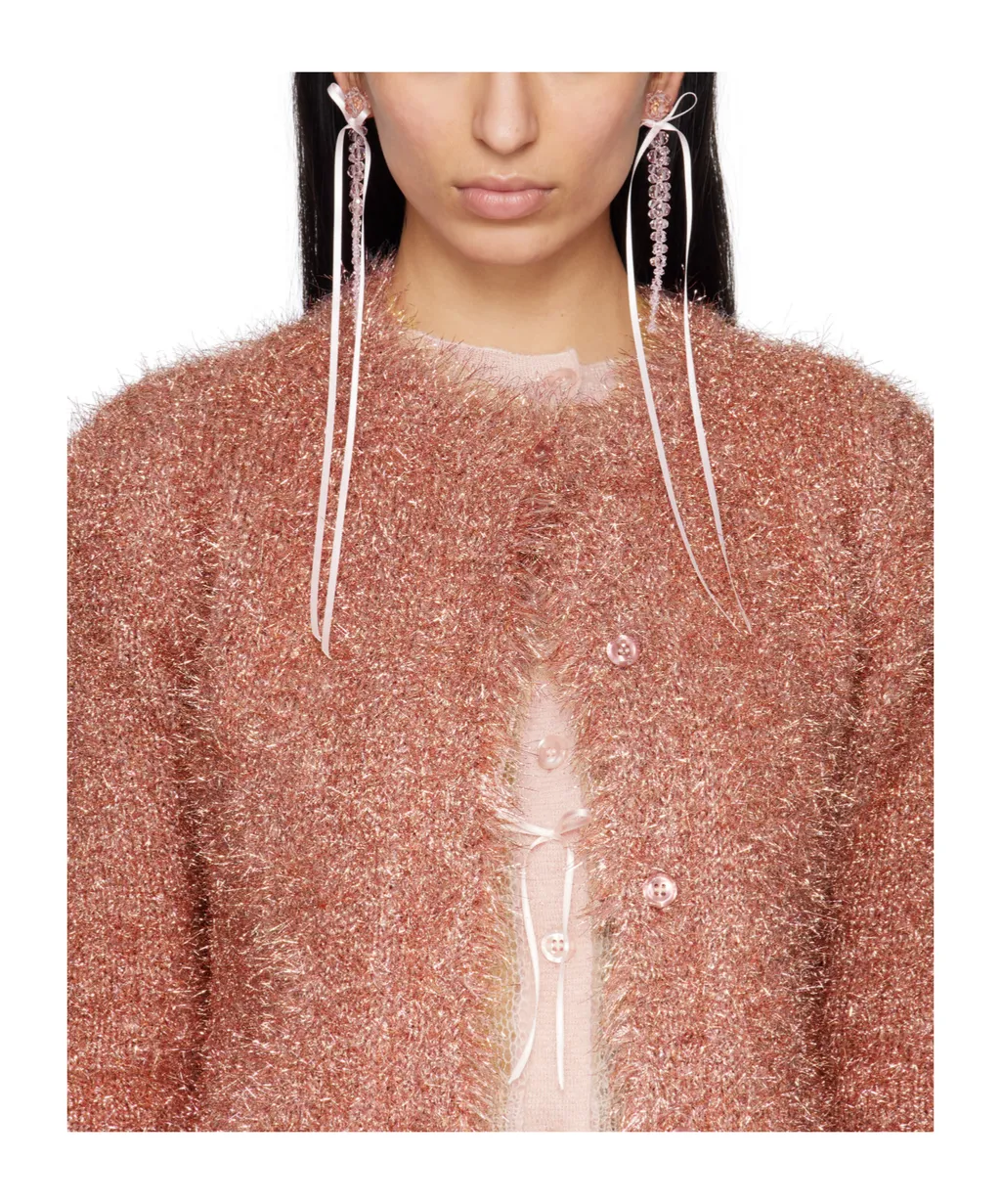 Simone Rocha Slim Bow Ribbon Drop Earrings