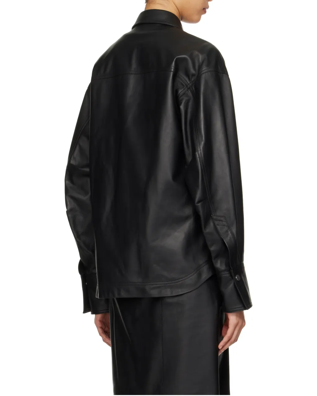 The Attico Long-Sleeved Leather Shirt