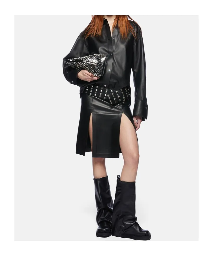 The Attico Long-Sleeved Leather Shirt