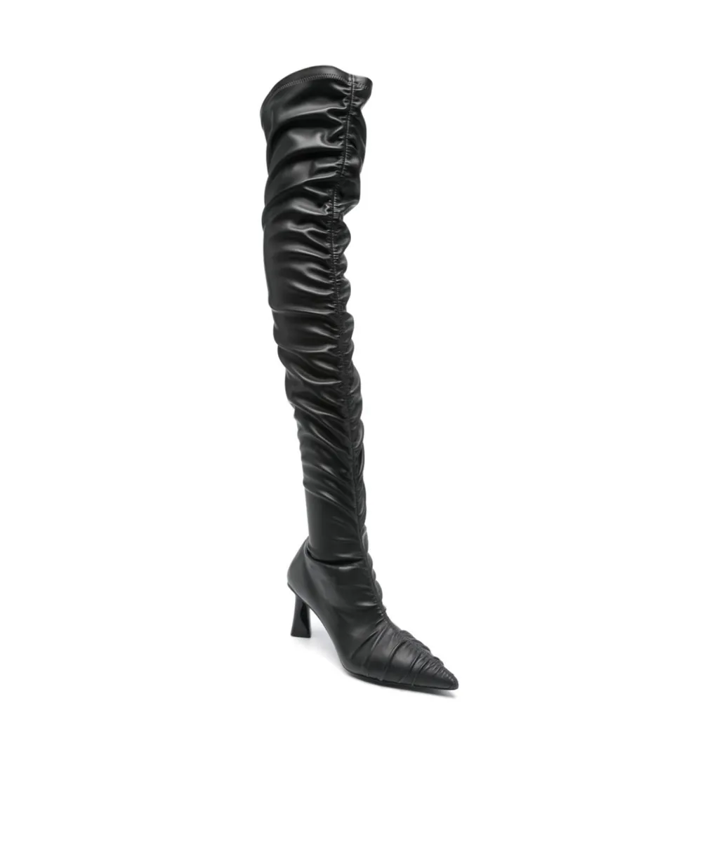 Stella Mccartney Elsa Ruched Thigh-High Boots