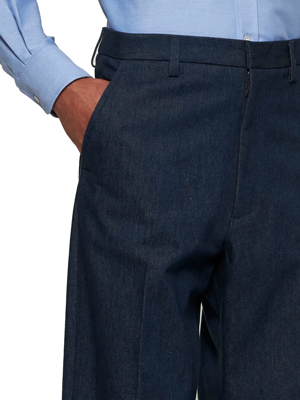 Valentino Pleat Detailed Straight Leg Jeans