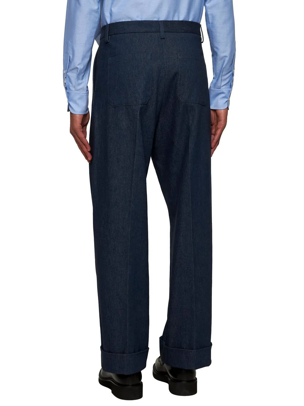 Valentino Pleat Detailed Straight Leg Jeans