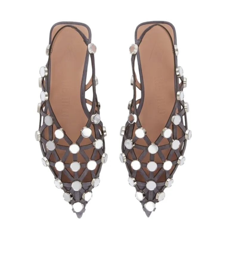 The Attico Grid Ballerina Shoes
