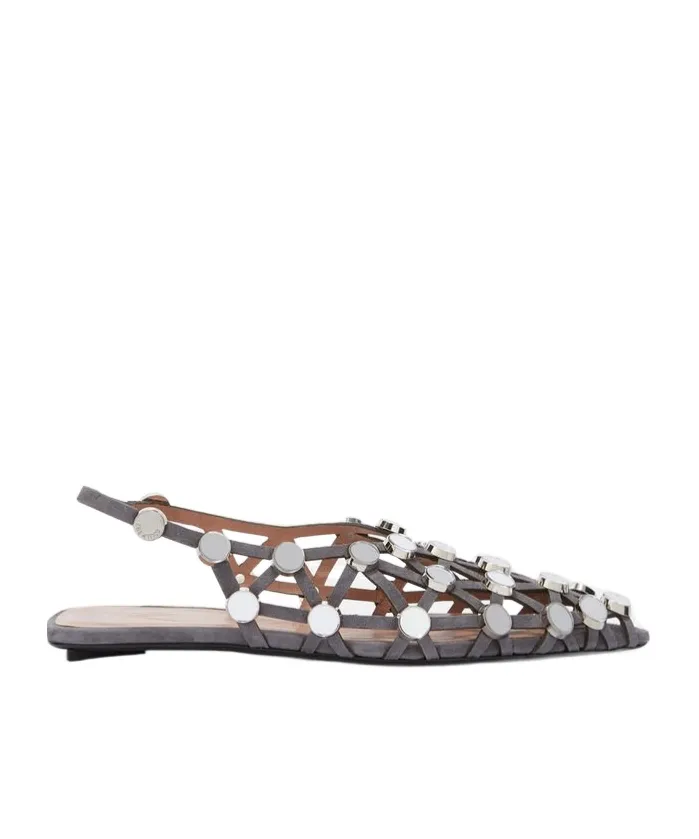 The Attico Grid Ballerina Shoes