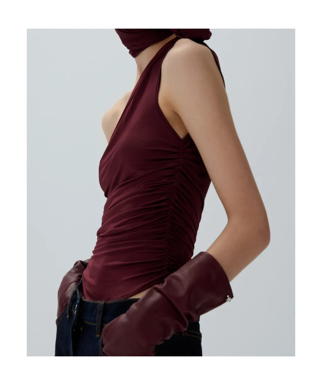 Magda Butrym One-Shoulder Ruched Top