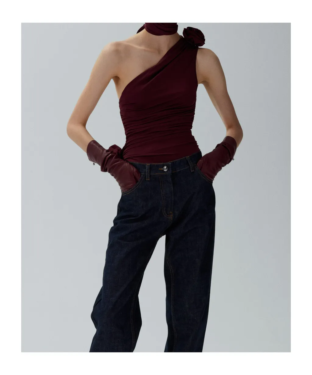 Magda Butrym One-Shoulder Ruched Top