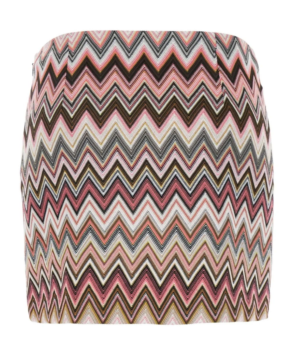 Missoni Zigzag Woven Front Slit Mini Skirt